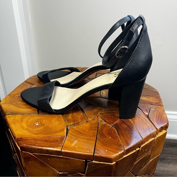 Vince Camuto Women's Sz 9 Monessa Black Leather Block Heels - Picture 7 of 14